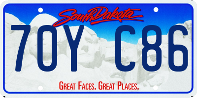 SD license plate 70YC86