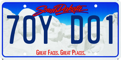SD license plate 70YD01