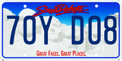 SD license plate 70YD08