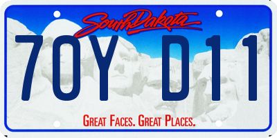 SD license plate 70YD11