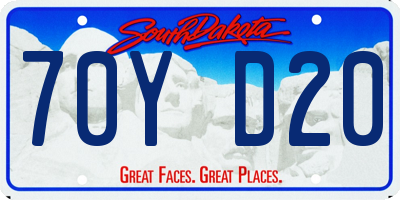 SD license plate 70YD20