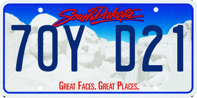 SD license plate 70YD21