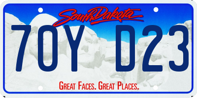 SD license plate 70YD23