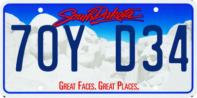 SD license plate 70YD34