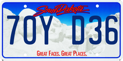 SD license plate 70YD36