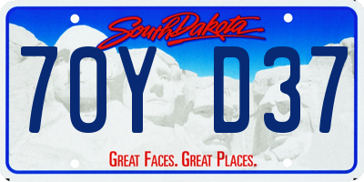 SD license plate 70YD37