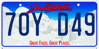 SD license plate 70YD49