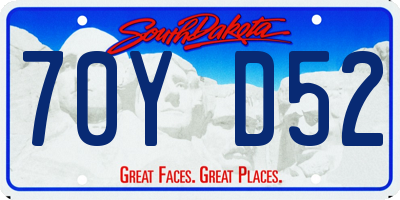 SD license plate 70YD52