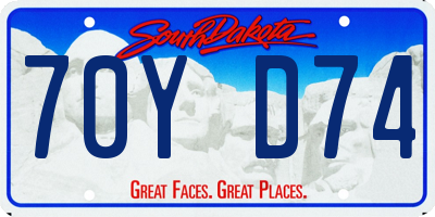SD license plate 70YD74
