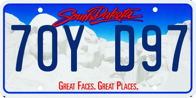 SD license plate 70YD97