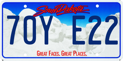 SD license plate 70YE22