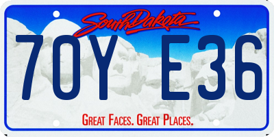 SD license plate 70YE36