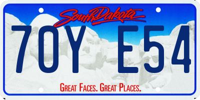 SD license plate 70YE54