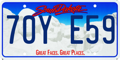 SD license plate 70YE59