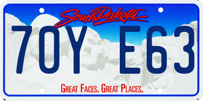 SD license plate 70YE63