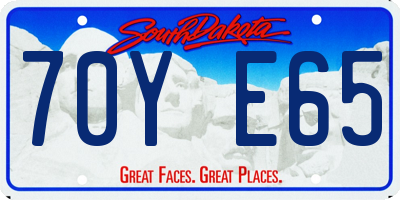 SD license plate 70YE65