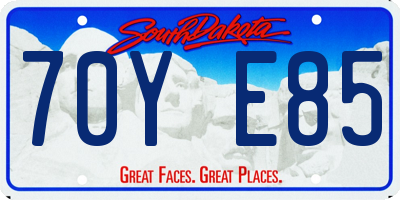 SD license plate 70YE85