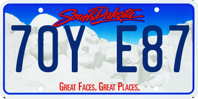 SD license plate 70YE87