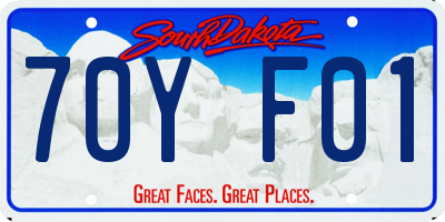 SD license plate 70YF01