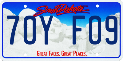 SD license plate 70YF09