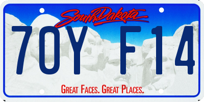 SD license plate 70YF14