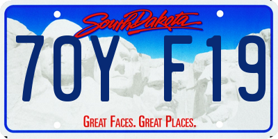 SD license plate 70YF19