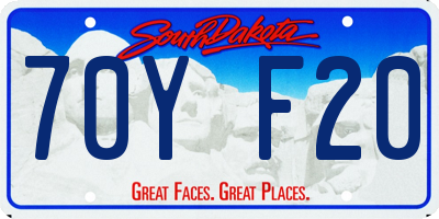 SD license plate 70YF20