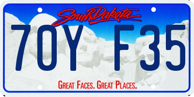 SD license plate 70YF35