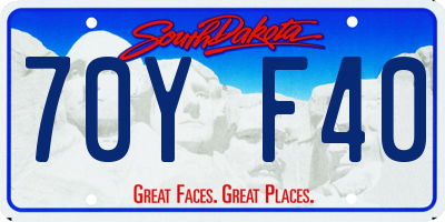 SD license plate 70YF40
