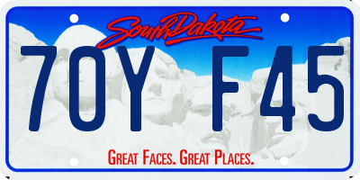 SD license plate 70YF45