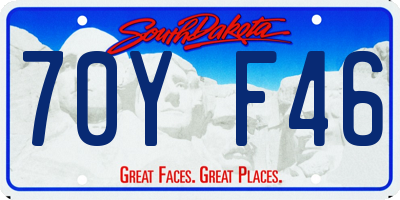 SD license plate 70YF46