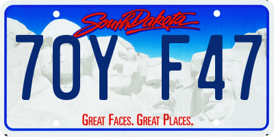 SD license plate 70YF47