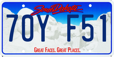 SD license plate 70YF51