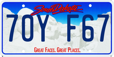 SD license plate 70YF67