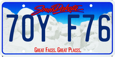 SD license plate 70YF76
