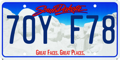 SD license plate 70YF78