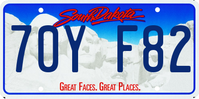 SD license plate 70YF82