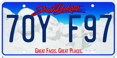 SD license plate 70YF97