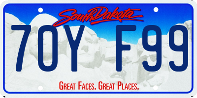 SD license plate 70YF99