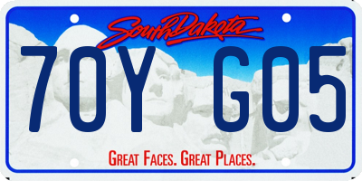 SD license plate 70YG05