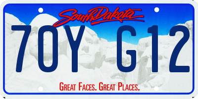 SD license plate 70YG12