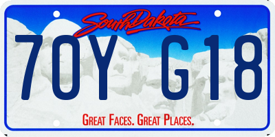 SD license plate 70YG18