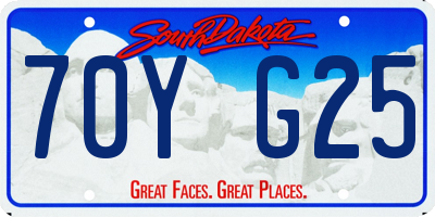 SD license plate 70YG25