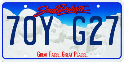 SD license plate 70YG27