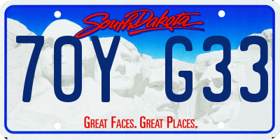 SD license plate 70YG33