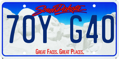 SD license plate 70YG40