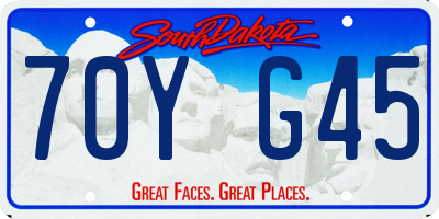 SD license plate 70YG45