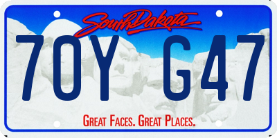 SD license plate 70YG47