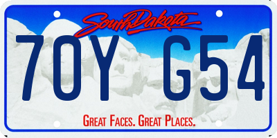 SD license plate 70YG54