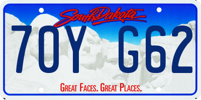 SD license plate 70YG62